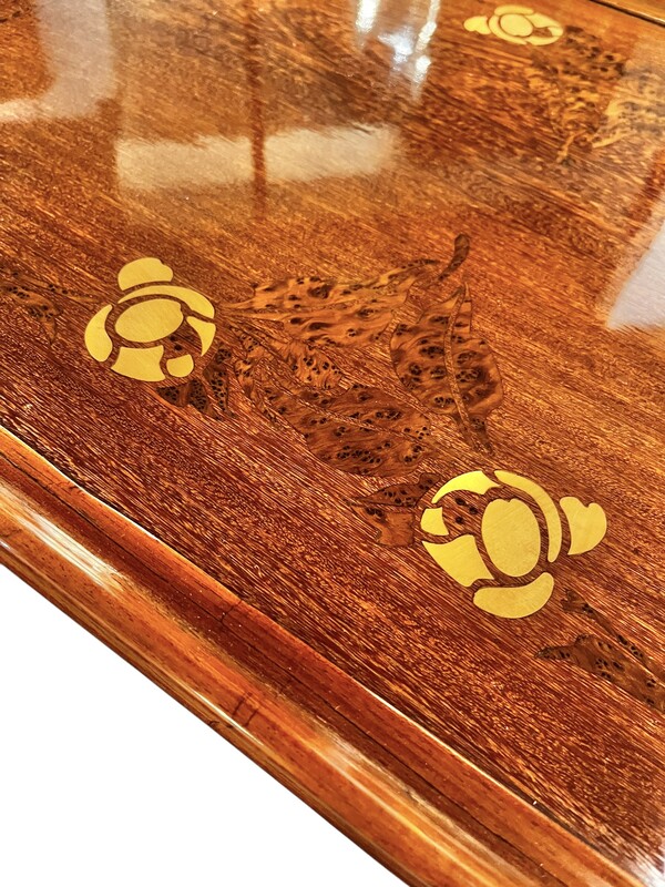 F 360 MH art nouveau tea table, wood marquetry, Louis Majorelle, Nancy 