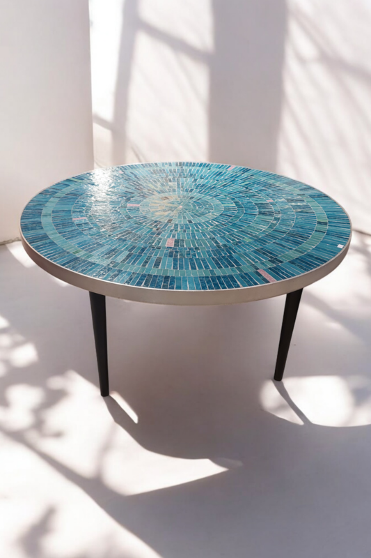 F 367 JC Mosaic ound coffee table by Berthold Muler, 1960s