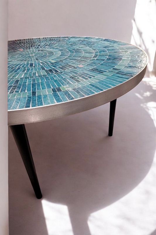 F 367 JC Mosaic ound coffee table by Berthold Muler, 1960s