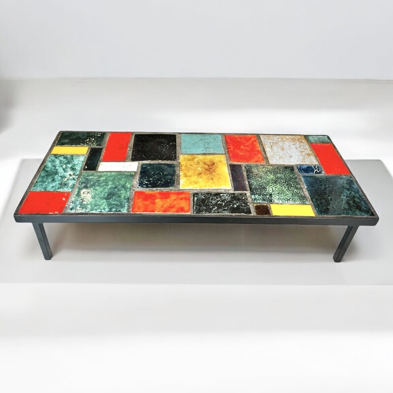 F 385 APO ceramic tiles coffee table, 1950’s