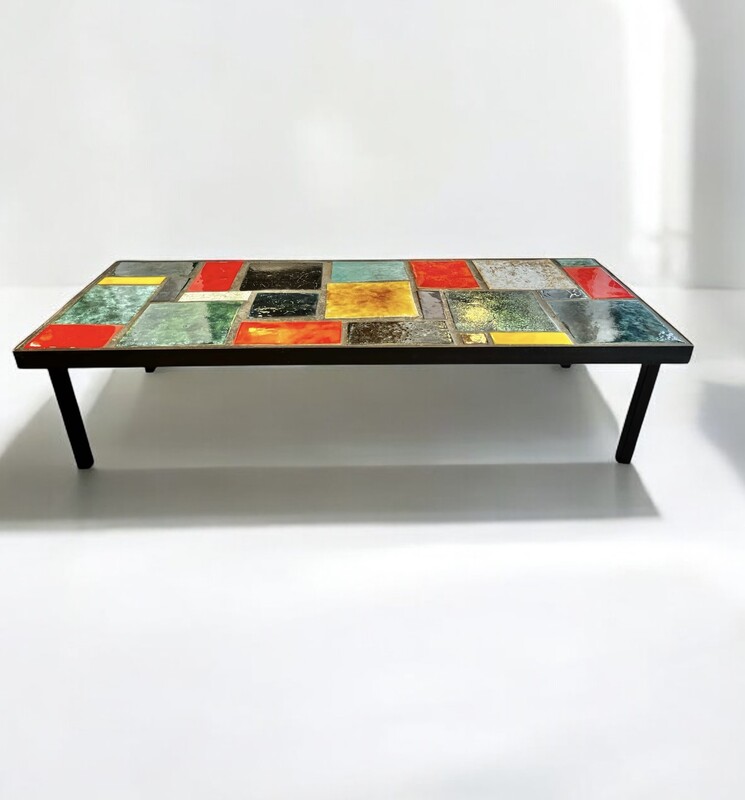 F 385 APO ceramic tiles coffee table, 1950’s