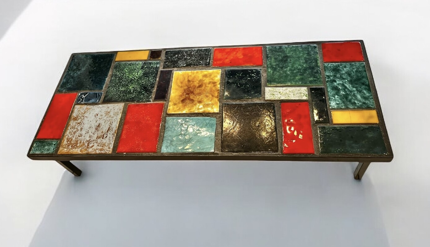 F 385 APO ceramic tiles coffee table, 1950’s