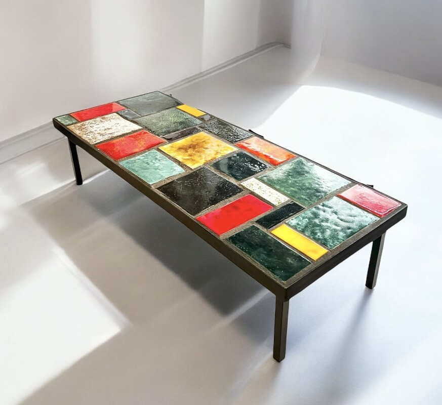 F 385 APO ceramic tiles coffee table, 1950’s