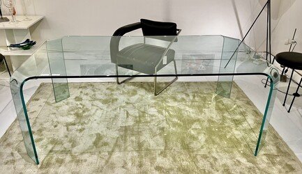 F 698 GOT glass dining table - desk by Vittorio Livi for Fiam