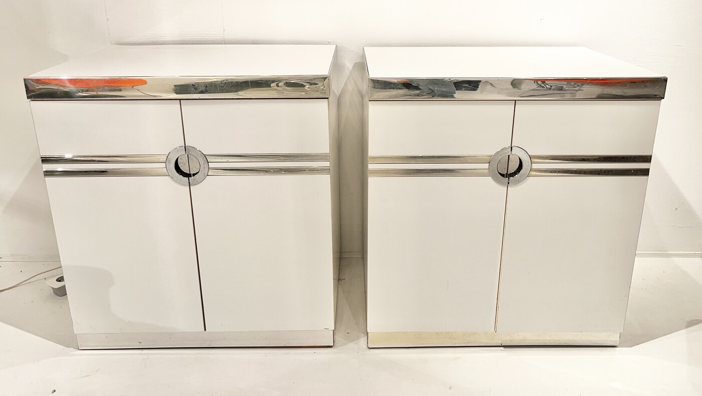 F 700 AV pair of white chest of drawers by Pierre Cardin for Dillingham