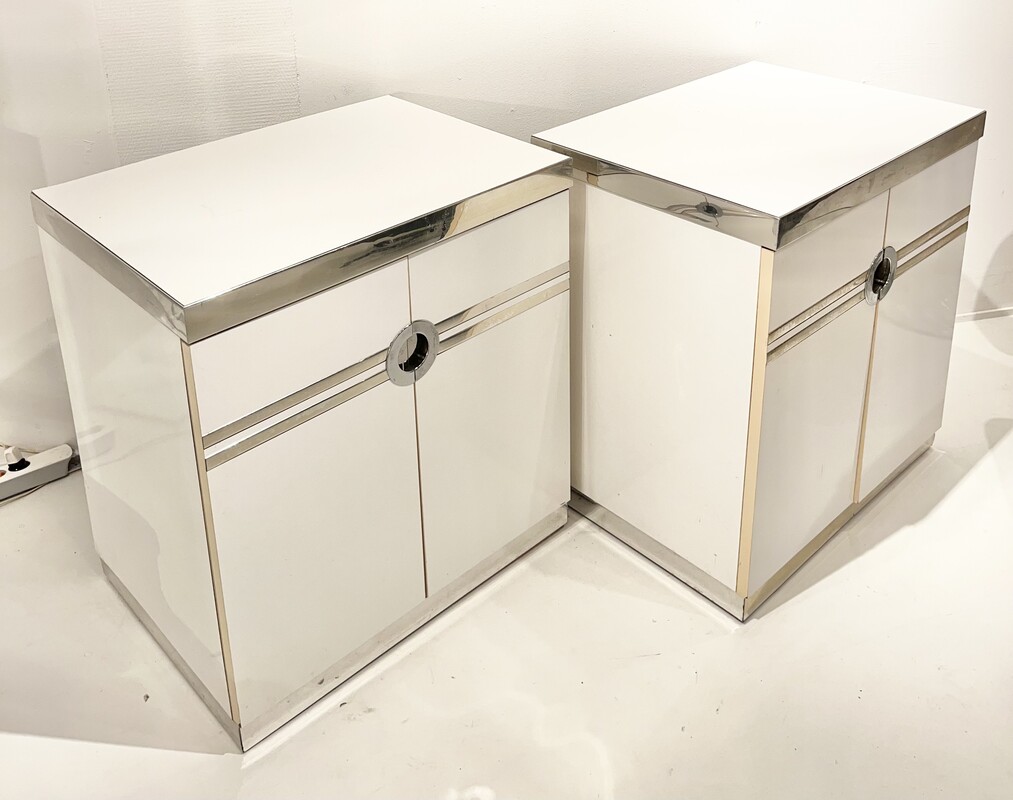 F 700 AV pair of white chest of drawers by Pierre Cardin for Dillingham