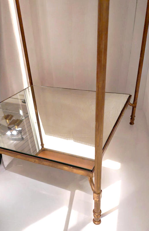 F 705 JC Brass and mirrors neoclassical side table by Maison Charles France 1950s