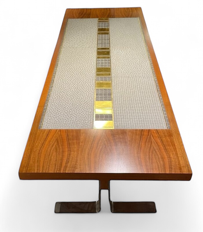 F 705 JC walnut and mosaic coffee table by Berthold Müller, 1960’s 