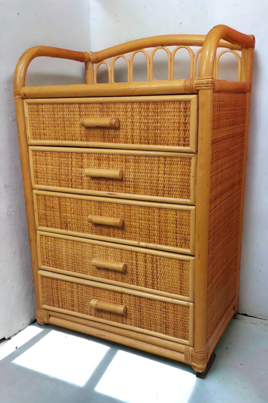 F 706 JC Bamboo chest of drawers 1970s