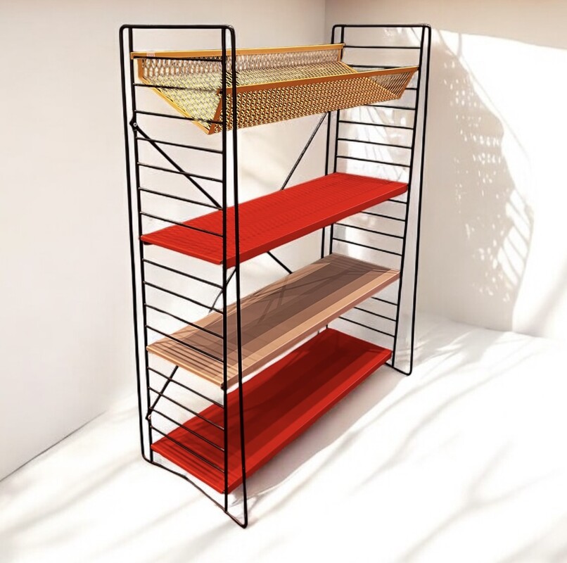 F 849 APO vintage colored metal shelve 