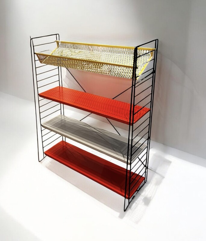 F 849 APO vintage colored metal shelve 