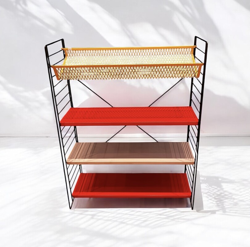 F 849 APO vintage colored metal shelve 