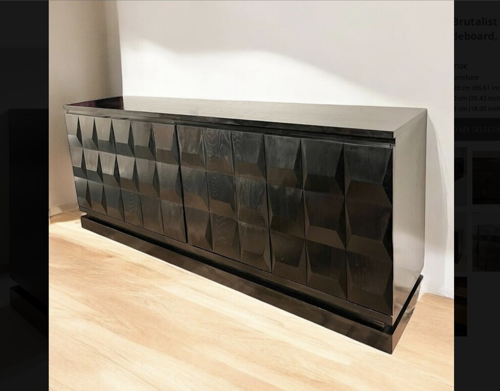 F 854 AS Brutalist sideboard by De Coene Frères, ça 1970