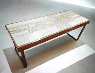 F 867 JC Glass mosaic coffee table by Berthold Muller 1970s