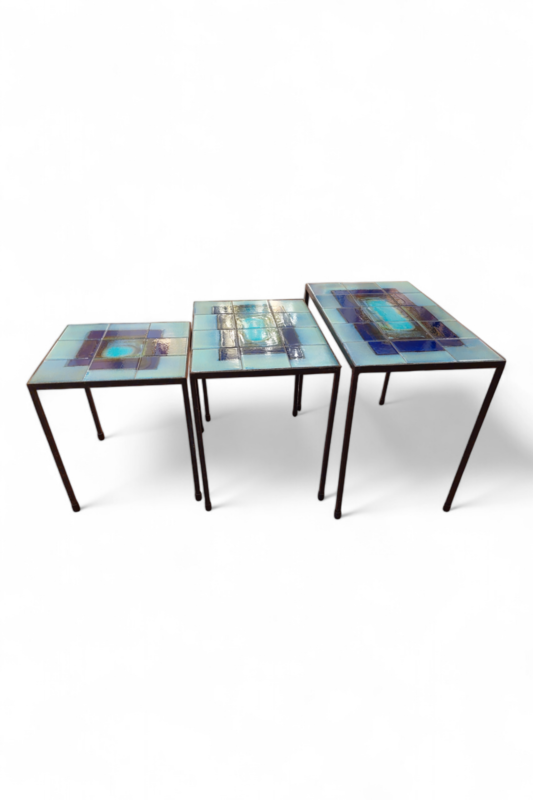 F 877 JC Set ceramic nesting tables 1960s