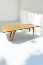 F 879 JC Large beveled sycomore coffee table, 1960s 