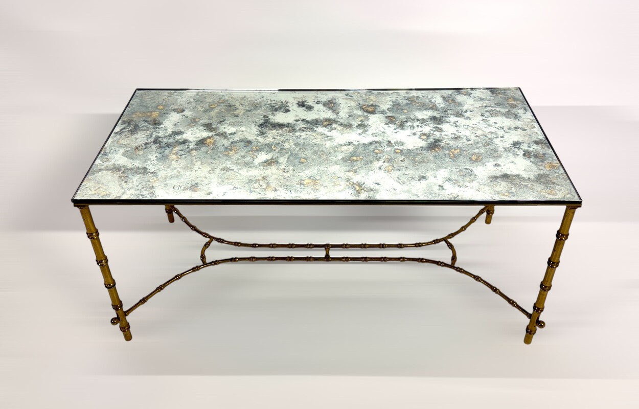 F 890 AG bronze coffee table by Bagues 