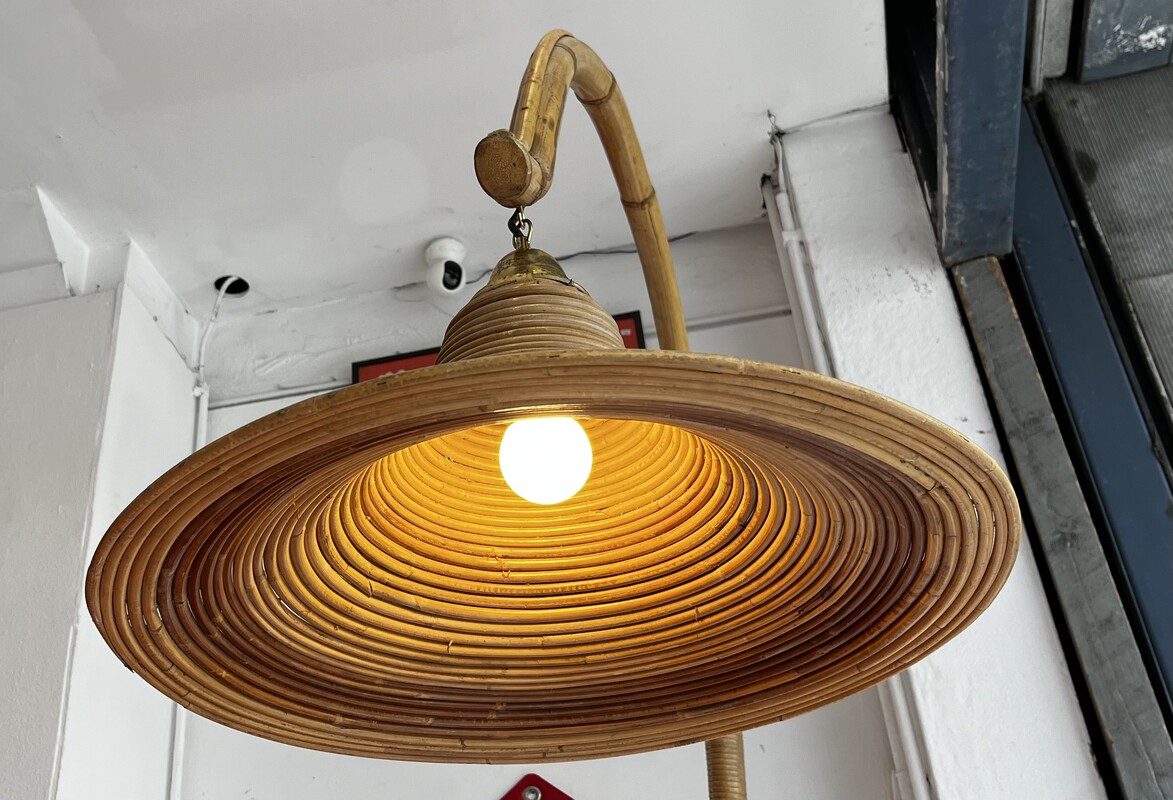 L 311 AV bamboo and rattan floor lamp