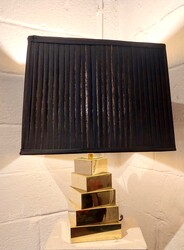 L 325 JC Gilt brass table lamp Attrib. to Romeo Rega, Italy 1980s