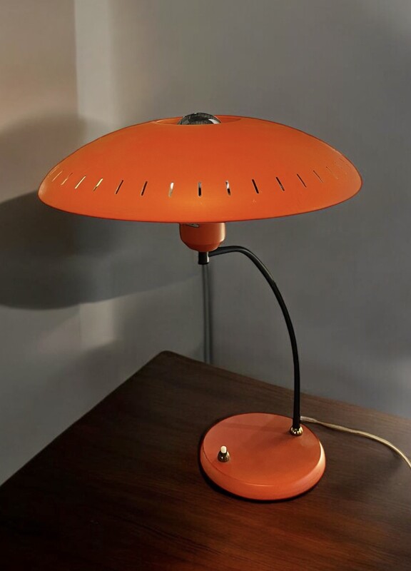 L 331 DAN Orange table lamp by Louis Kalff for Philips 