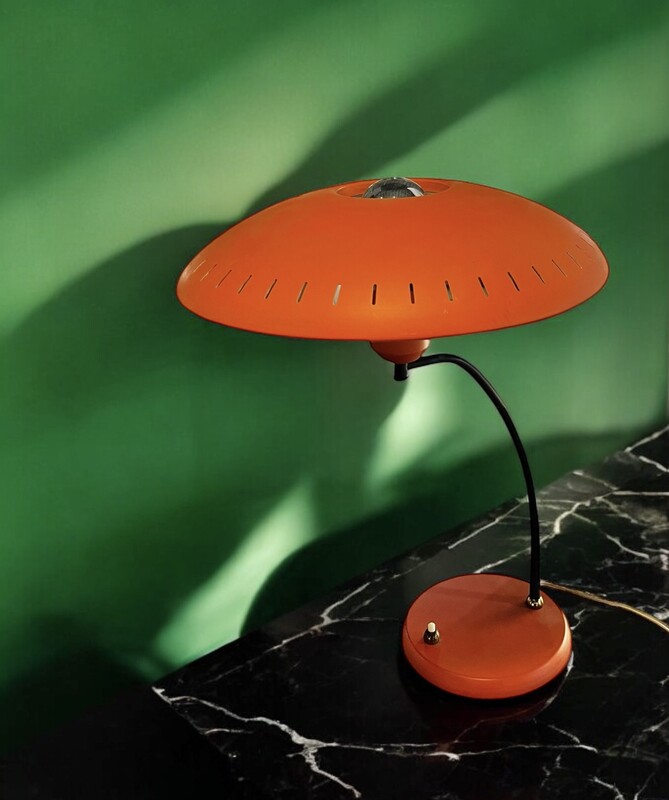 L 331 DAN Orange table lamp by Louis Kalff for Philips 