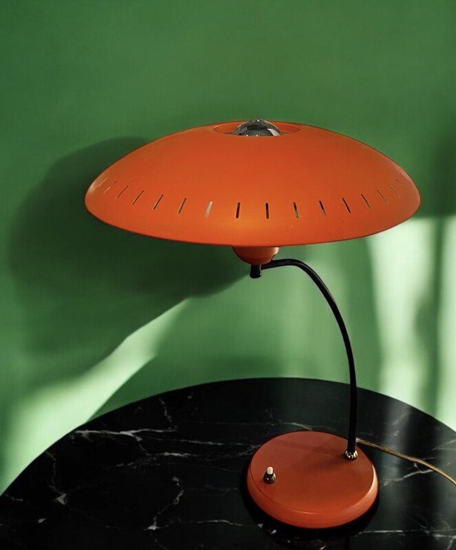 L 331 DAN Orange table lamp by Louis Kalff for Philips 