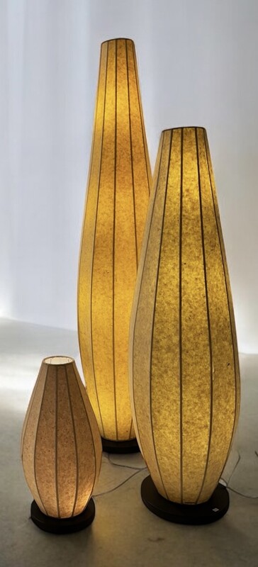 L 365 AV set of 3 vintage paper lamps 