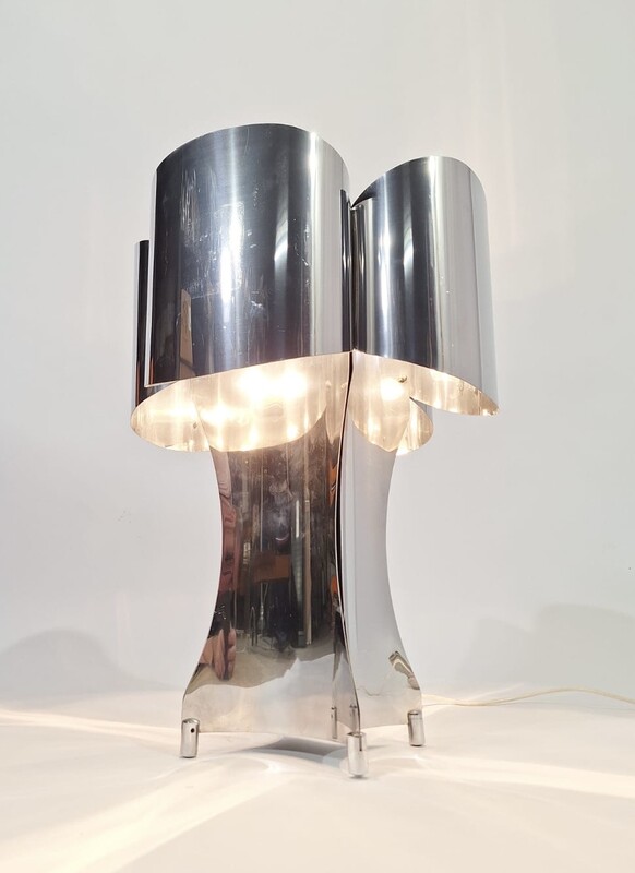 L 366 AG chrome Space Age lamp circa 1960