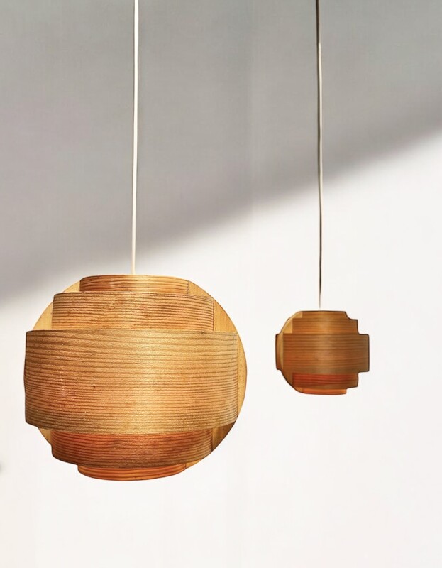 L 367 AV Swedish Wooden Lamella Ceiling Lamps by Hans-Agne Jakobsson for Ab Markaryd, 1960s, Set of 2