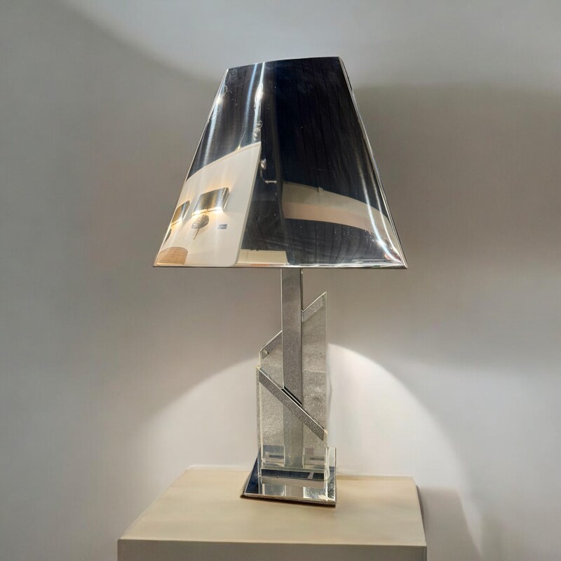 L 368 AG  lucite and stainless steel lamp circa 70