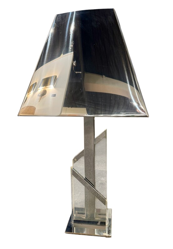 L 368 AG  lucite and stainless steel lamp circa 70