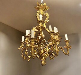 L 369 YD Gilted Napoleon 3 chandelier 