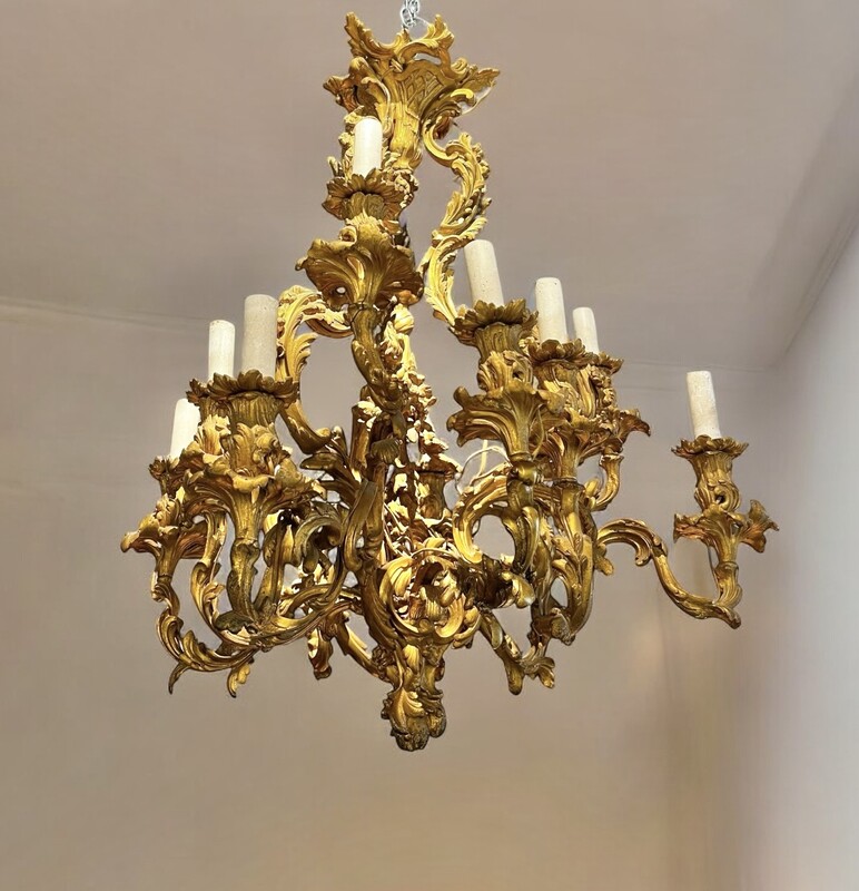 L 369 YD Gilted Napoleon 3 chandelier 