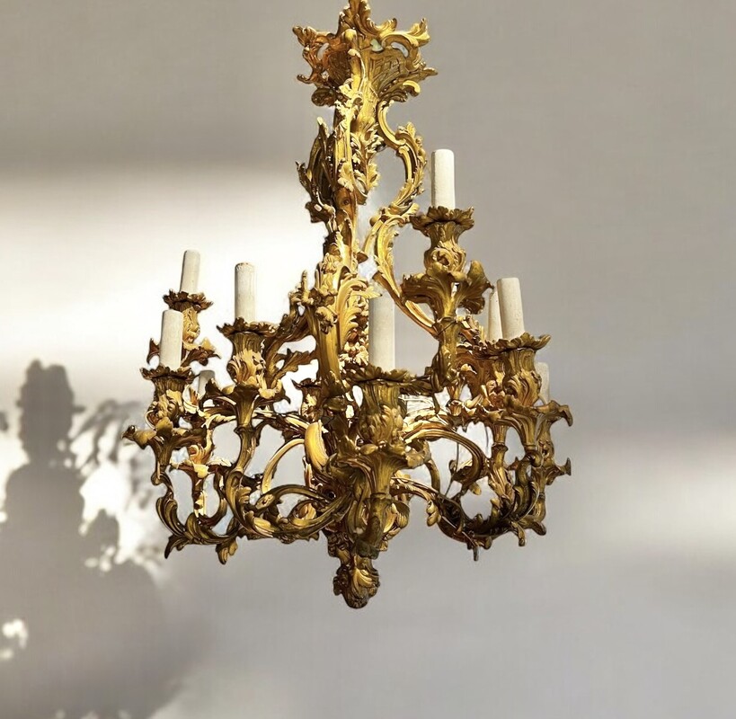 L 369 YD Gilted Napoleon 3 chandelier 