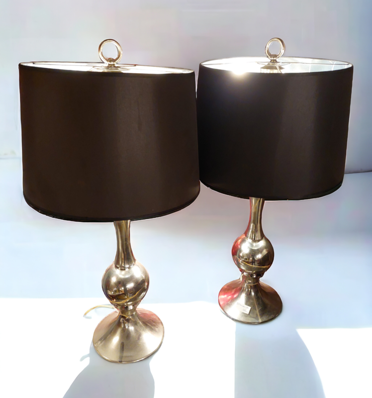 L 372 JC Pair space age chromed table lamps 1970s