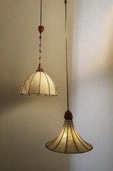 L 378 AV pair of paper and cord lamps 