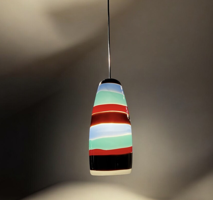 L 384 MH Murano glass hanging lamp by Massimo Vignelli for Venini