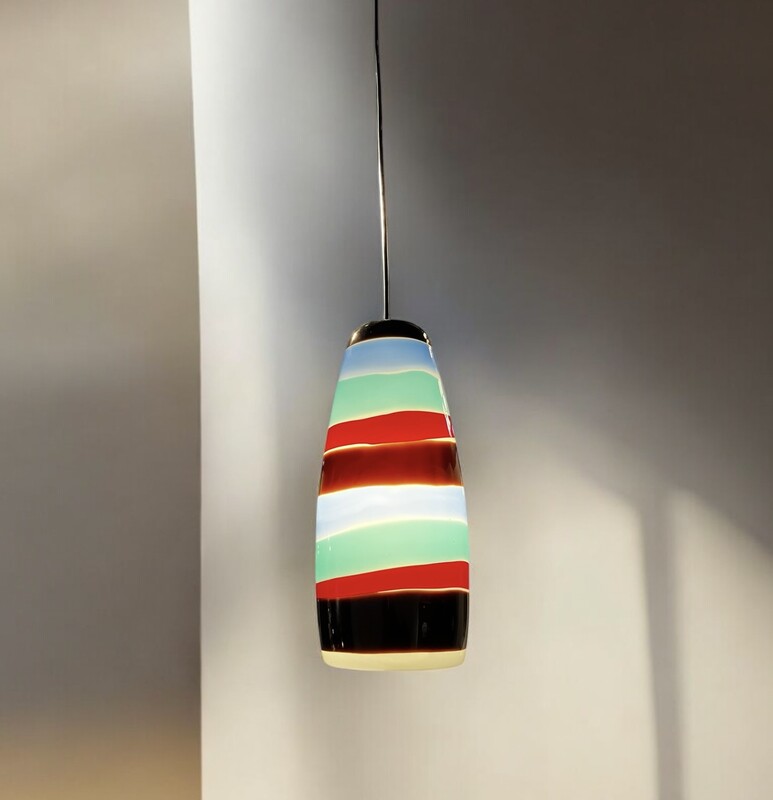 L 384 MH Murano glass hanging lamp by Massimo Vignelli for Venini