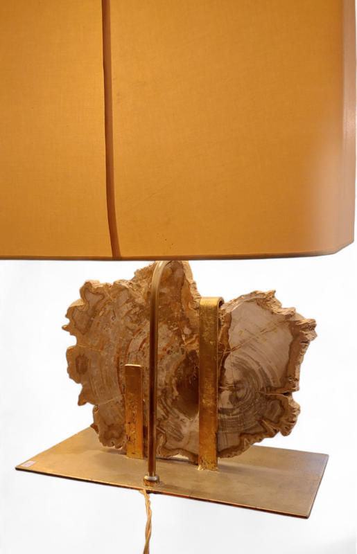 L 392 JC Fossilized wood mounted as a lamp 1980s