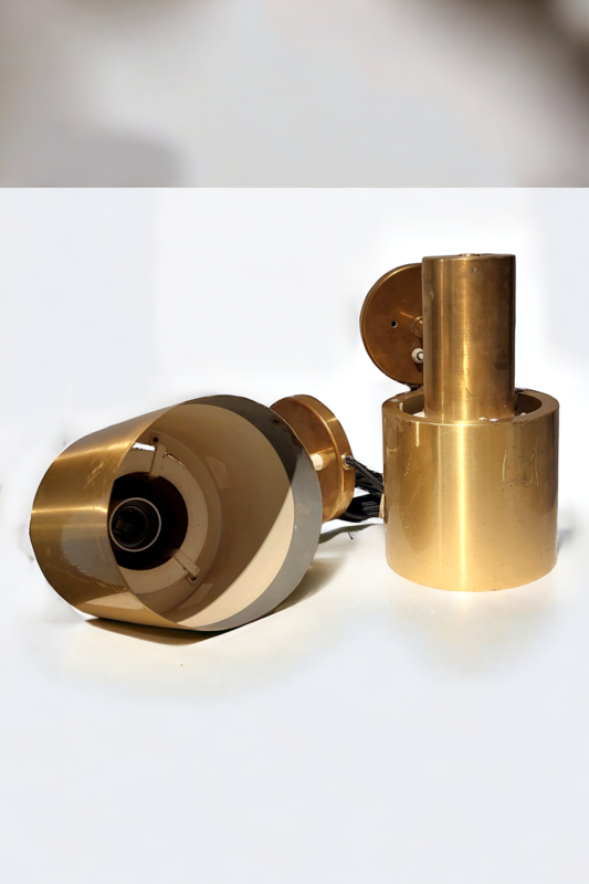 L 399 JC Danish Wall Lights in Brass by Jo Hammerborg for Fog & Mørup, 1960s,