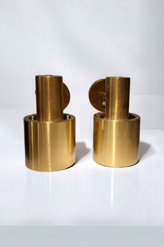 L 399 JC Danish Wall Lights in Brass by Jo Hammerborg for Fog & Mørup, 1960s,