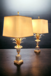 L 401 JC Pair 'palmtree' Hollywood regency tables lamp In the manner of Charles