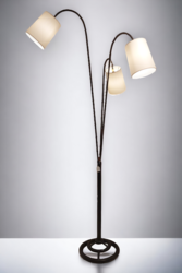 L 402 OB Wrought metal floor lamp in the manner of Royere France 1950s