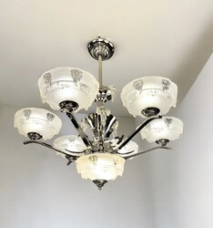 L 404 AG art deco chandelier by Ezan, circa 1930