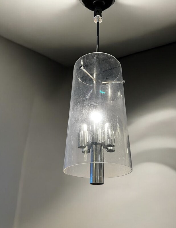 L 409 YD vintage chrome and glass lantern, 1970’s