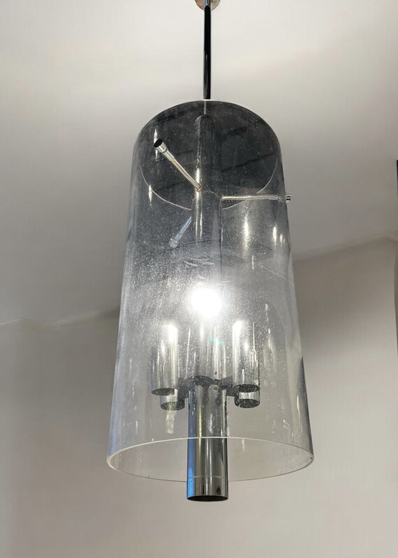 L 409 YD vintage chrome and glass lantern, 1970’s