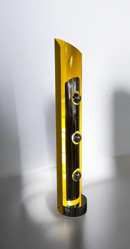 L 419 RR inox - painted yellow totem lamp