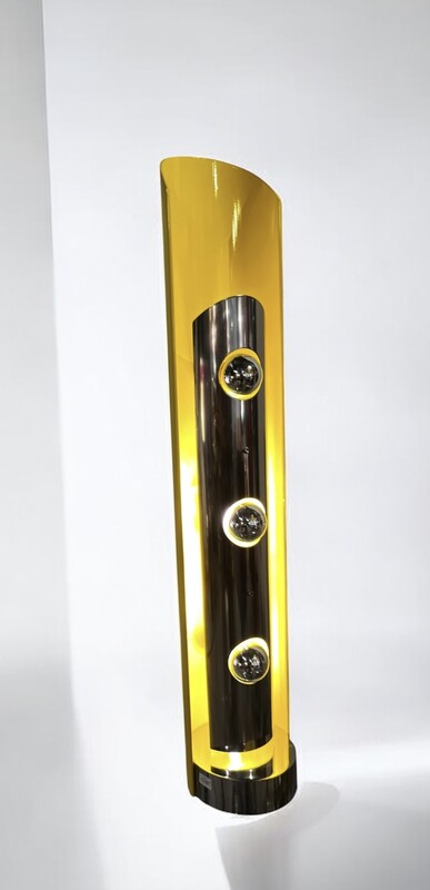 L 419 RR inox - painted yellow totem lamp