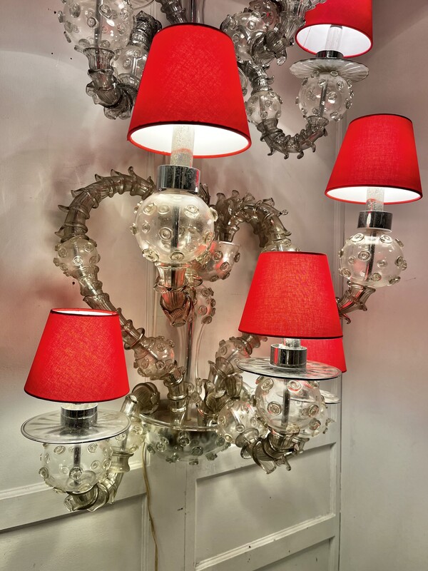 L 422 YD pair of Murano glass wall lamps 