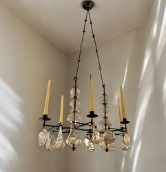 L 428 AG wrought iron brutalist chandelier by Hoglund